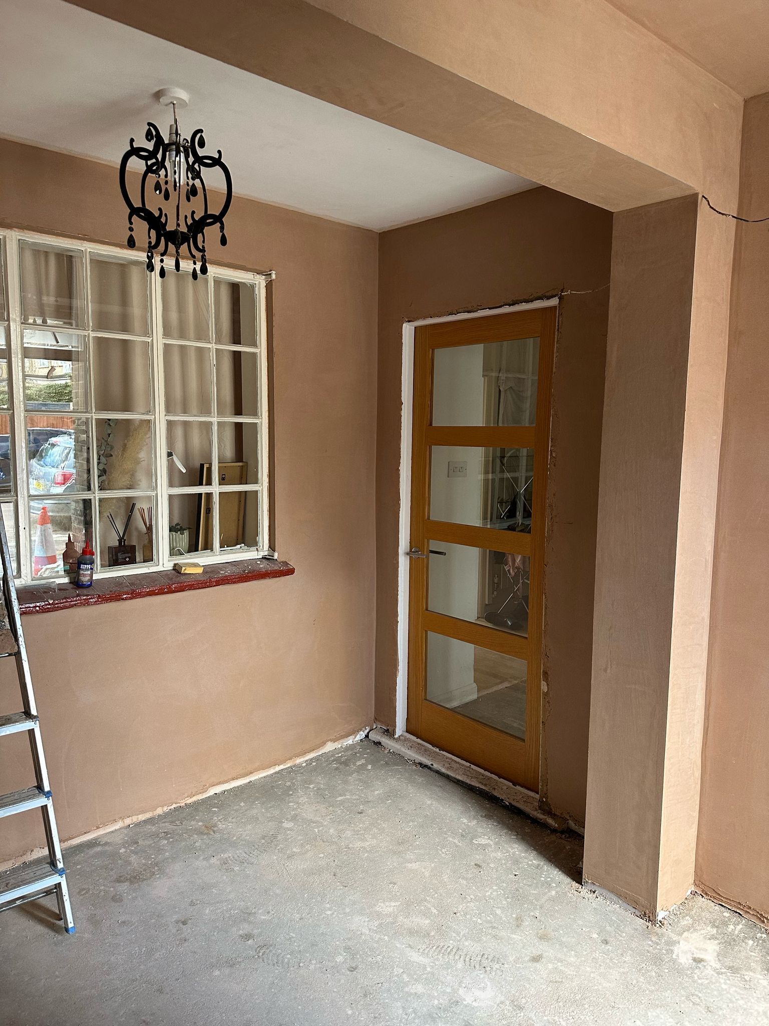 Completed plastering work in South-East London.